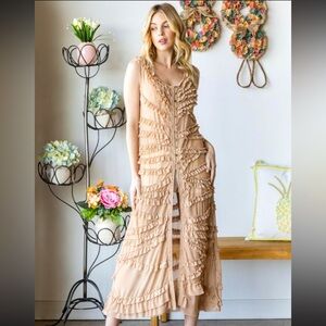 Oli & Hali Chiffon Ruffle Sleeveless Top